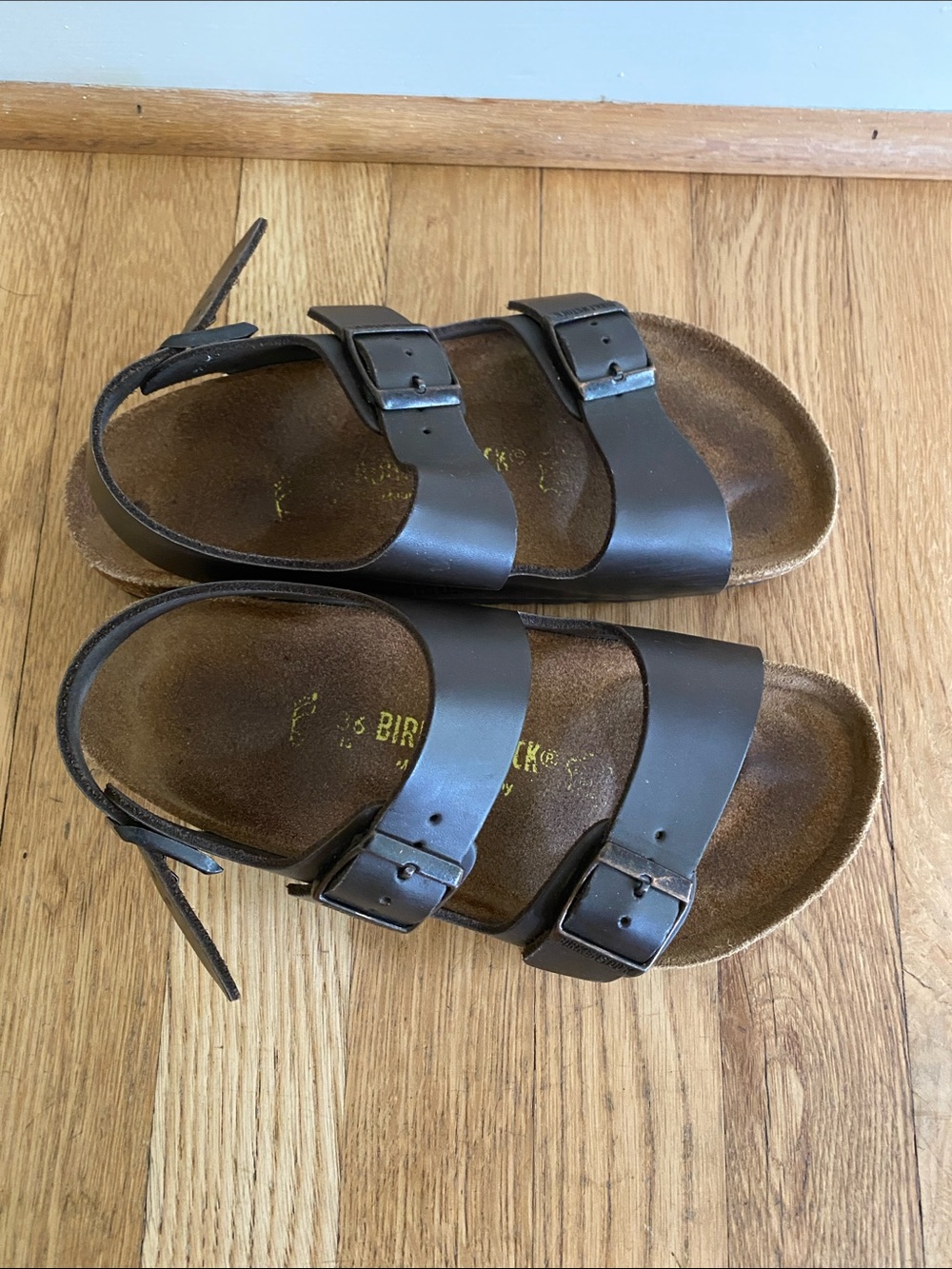 Birkenstock Milano 36, Dark Brown Two-Strap Leather Sandals - Picture 3 of 17